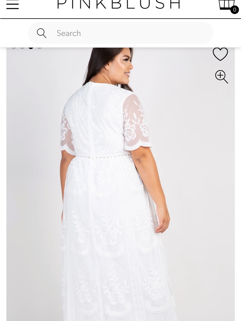 Pinkblush White Embroidered V-Neck Maxi Dress with Flutter Sleeves - Picture 2 of 4